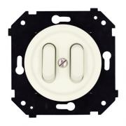 Bironi Шедель Бриз Слоновая кость матовый Выключатель 2-клавишный (скрытый монтаж)