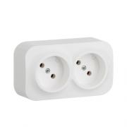 Legrand Quteo Белый Наружный Блок: Розетка 2-ая б/з 45°, винтовые клеммы