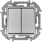 Legrand Inspiria Алюминий Переключатель 2-кл с подсветкой (подсветка контурная)