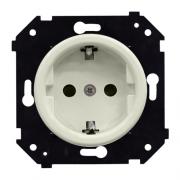 Bironi Шедель Бриз Слоновая кость матовый Розетка с/з без шторок, винтовые клеммызолото матовый (скрытый монтаж)