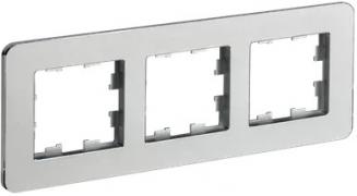 IEK Brite DECOR Алюминий металл Рамка 3-ая скругл.угол