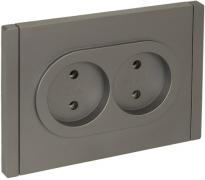 IEK Fortepiano Сталь Розетка двойная б/з в сборе, винтовой зажим