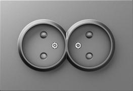 Donel A07 Сталь Накладка Розетки 2-ая б/з со шторками