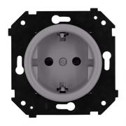 Bironi Шедель Бриз Титан матовый Розетка с/з без шторок, винтовые клеммызолото матовый (скрытый монтаж)