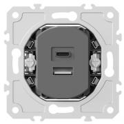 Donel Мех Розетка USB A+С 20Вт (USB type-C 5V, USB type-A 5V)