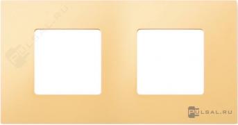 Рамка-декорSimon 27 play, 2 поста, цвет - кремовый, пластмасса