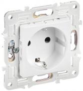 IEK Skandy Белый Розетка с/з со шторками, безвинтовые клеммы