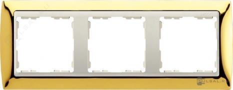 РамкаSimon 82, 3 поста, цвет - золото, слоновая кость, металл