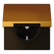 Jung LS 990 Золото Розетка с/з без шторок, безвинтовые клеммы