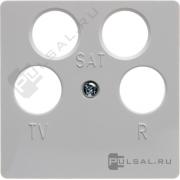 Накладка
S.1,  B.3,  B.7,  телевизионная (TV),  спутниковая (SAT),  радио (R),  четверная,   цвет - белый матовый