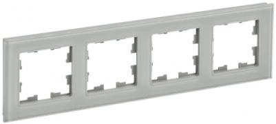 IEK Brite DECOR Дымчатый глянец стекло Рамка 4-ая