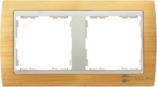 РамкаSimon 82, 2 поста, цвет - сосна, слоновая кость, дерево