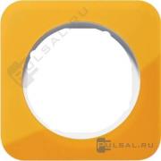 Рамка
R.1,  1 пост,   цвет - оранжевый,  белый глянцевый,  пластмасса