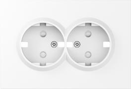 Donel A07 Белый глянцевый Накладка Розетки 2-ая с/з со шторками