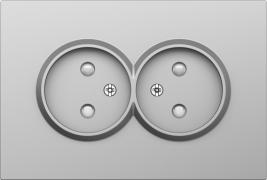 Donel S08 Сталь Накладка Розетки 2-ая б/з со шторками