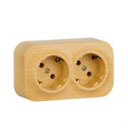 Legrand Quteo Дерево сосна Наружный Блок: Розетка 2-ая с/з 45°, винтовые клеммы