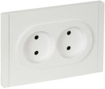 IEK Fortepiano Белый Розетка двойная б/з со шторками в сборе, винтовой зажим