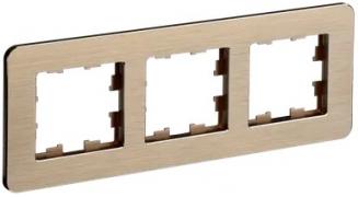 IEK Brite DECOR Шампань металл Рамка 3-ая скругл.угол