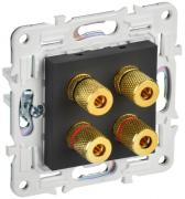 IEK Skandy Графит Розетка акустическая 2 пары