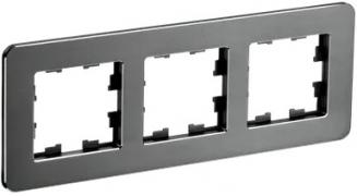 IEK Brite DECOR Титан металл Рамка 3-ая скругл.угол