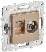 IEK Skandy Песчаный Розетка TV+RJ45 кат.6E