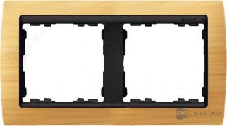 РамкаSimon 82, 2 поста, цвет - сосна, графит, дерево