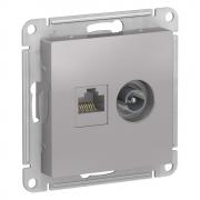 Atlas Design Алюминий Розетка TV + RJ45 кат. 5е UTP