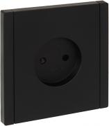 IEK Fortepiano Черный Розетка б/з со шторками, винтовой зажим