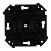 Bironi Шедель Бриз Черный матовый Выключатель 2-клавишный кнопочный с Н.О. контактом (скрытый монтаж)