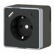 Розетка USB A+C, 3.0А с электрической розеткой
Gallant,  USB type-C 5V,  USB type-A 5V,  Электр. с USB,  двойная,   цвет - черный, хром