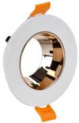 IEK Lighting Белый/Золото Светильник встраиваемый поворотный цоколь - GU10, мощность-11 Вт