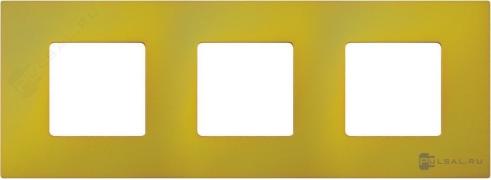Рамка-декорSimon 27 play, 3 поста, цвет - желтый artic, пластмасса