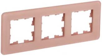 IEK Brite DECOR Дымчатый матовый стекло Рамка 3-ая скругл.угол