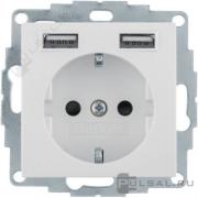 Розетка USB A+A, 2.4А с электрической розеткой
S.1,  USB type-A 5V,  Электр. с USB,  двойная,   цвет - бежевый глянцевый