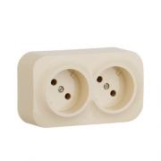 Legrand Quteo Слоновая кость Наружный Блок: Розетка 2-ая б/з 45°, винтовые клеммы