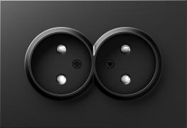 Donel A07 Матовый Карбон Накладка Розетки 2-ая б/з со шторками