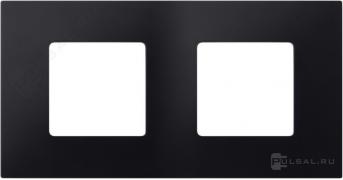 Рамка-декорSimon 27 play, 2 поста, цвет - черный artic, пластмасса