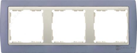 РамкаSimon 82, 3 поста, цвет - сиреневый, слоновая кость, металл, пластмасса
