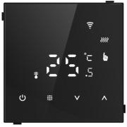 Donel Черное Стекло Регулятор теплого пола с Wi-Fi, программируемый через приложение, 16A 70*70 мм, НО контакт