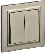 IEK Brite Base Шаспань Выключатель 2-клавишный в сборе