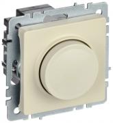 IEK Brite Base Бежевый Светорегулятор (диммер) поворотно-нажимной 10-600 Вт/ВА, для LED 3-150 Вт/ВА с возможностью управления с 2-х мест