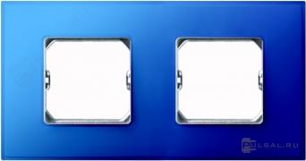 РамкаSimon 27 neos, 2 поста, цвет - васильковый, пластмасса