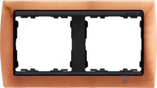 РамкаSimon 82, 2 поста, цвет - античная медь, графит, металл