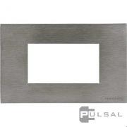 Рамка (итальянский стандарт)
Zenit,  4 модуля,   цвет - стальной,  металл