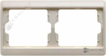 РамкaArsys, 2 поста, цвет - бежевый глянцевый, пластмасса