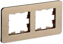 IEK Brite DECOR Шампань металл Рамка 2-ая скругл.угол