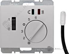 Терморегулятор 10А, НО-контакт, 230В
K.5,  поворотный,  датчик t° пола (внешний),  без таймера,   цвет - алюминий
