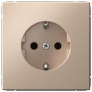ArtGallery Песочный Розетка с/з со шторками  безвинтовые клеммы