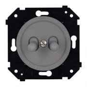 Bironi Шедель Бриз Тумблерный Титан матовый Выключатель 2-клавишный (скрытый монтаж)