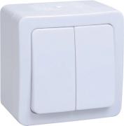 IEK ГЕРМЕС PLUS Белый Выключатель 2-клавишный